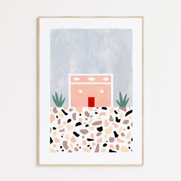 Terrazzo Home giclée print, Wall decor art print, Depeapa Illustration - PORTUGUESE HOUSE I -