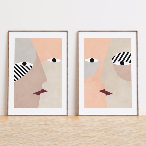 Beso set de dos giclee prints, Ilustraciones - BESOS -