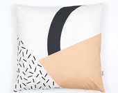 Memphis Milano Cushion Cover, organic cotton pillow case, decorative cushion, peach color, Geometric Cushion, home decor, Depeapa