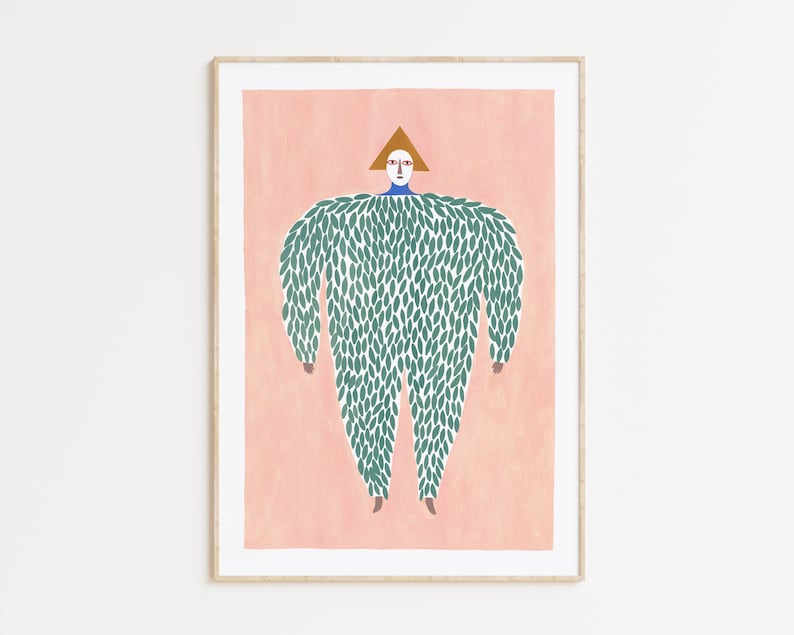 Wall decor art print, Carnival character giclée print, Depeapa illustration Paisanín image 1