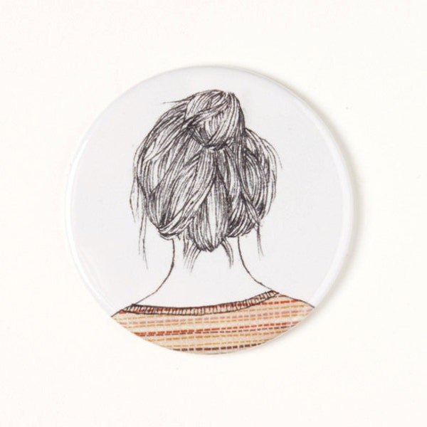 Girl with bun - Pocket mirror