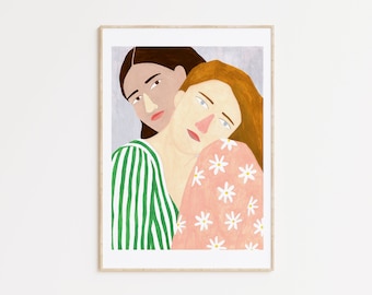 Ilustración mujeres, Ilustración Depeapa, mujeres giclee print - LOVE & PATTERNS I -