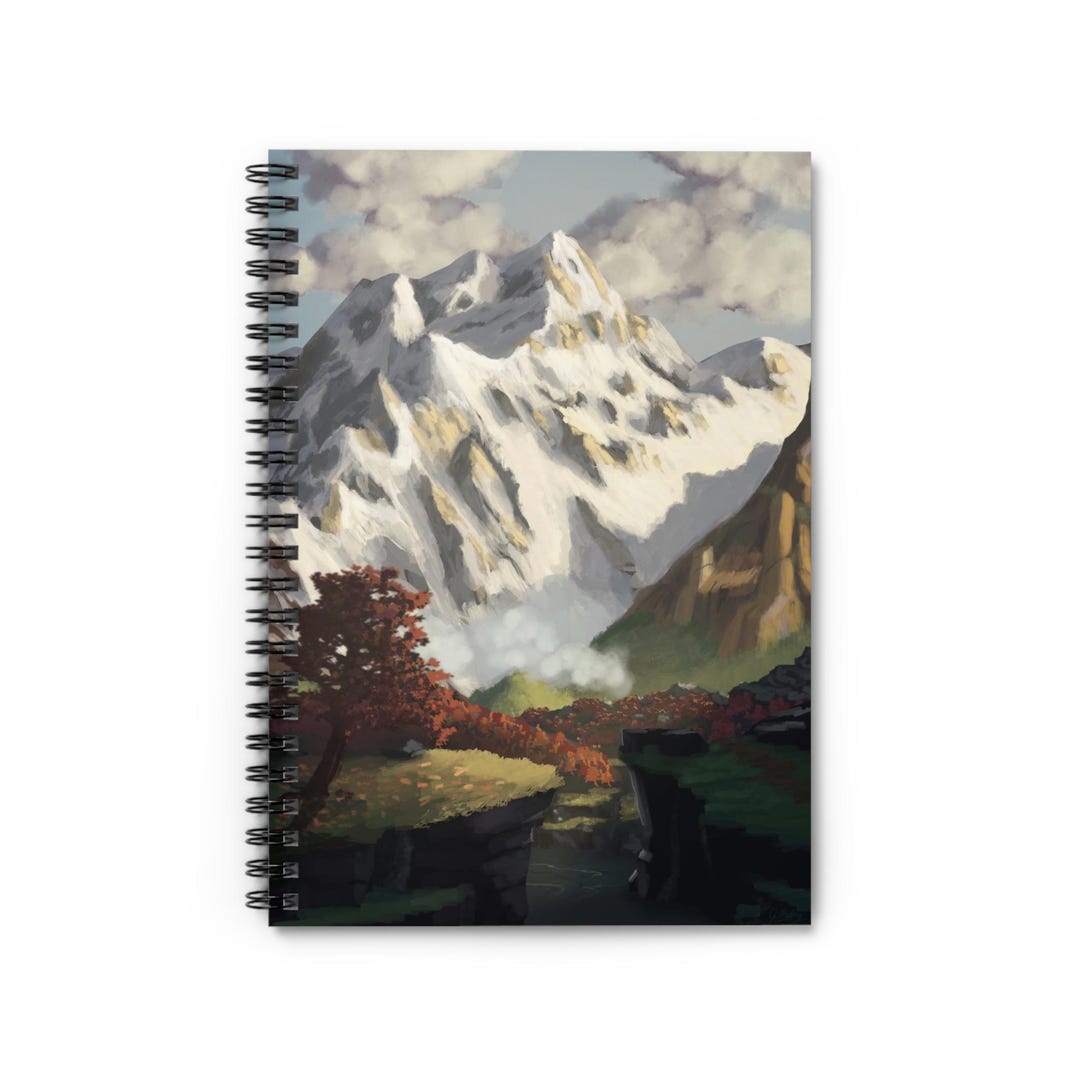 Snowy Mountain Landscape Spiral Notebook | Scenic Mountain Notebook - Etsy