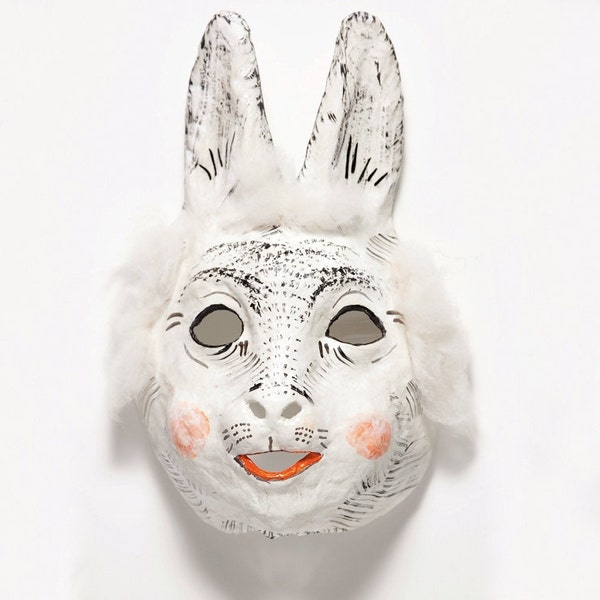 Paper mache hare mask