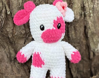 Crochet Cherry Blossom Cow