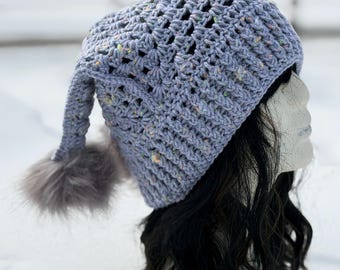 Handmade Crochet Jester Hat | Slouchy Medieval Hood, Gothic Fantasy Beanie