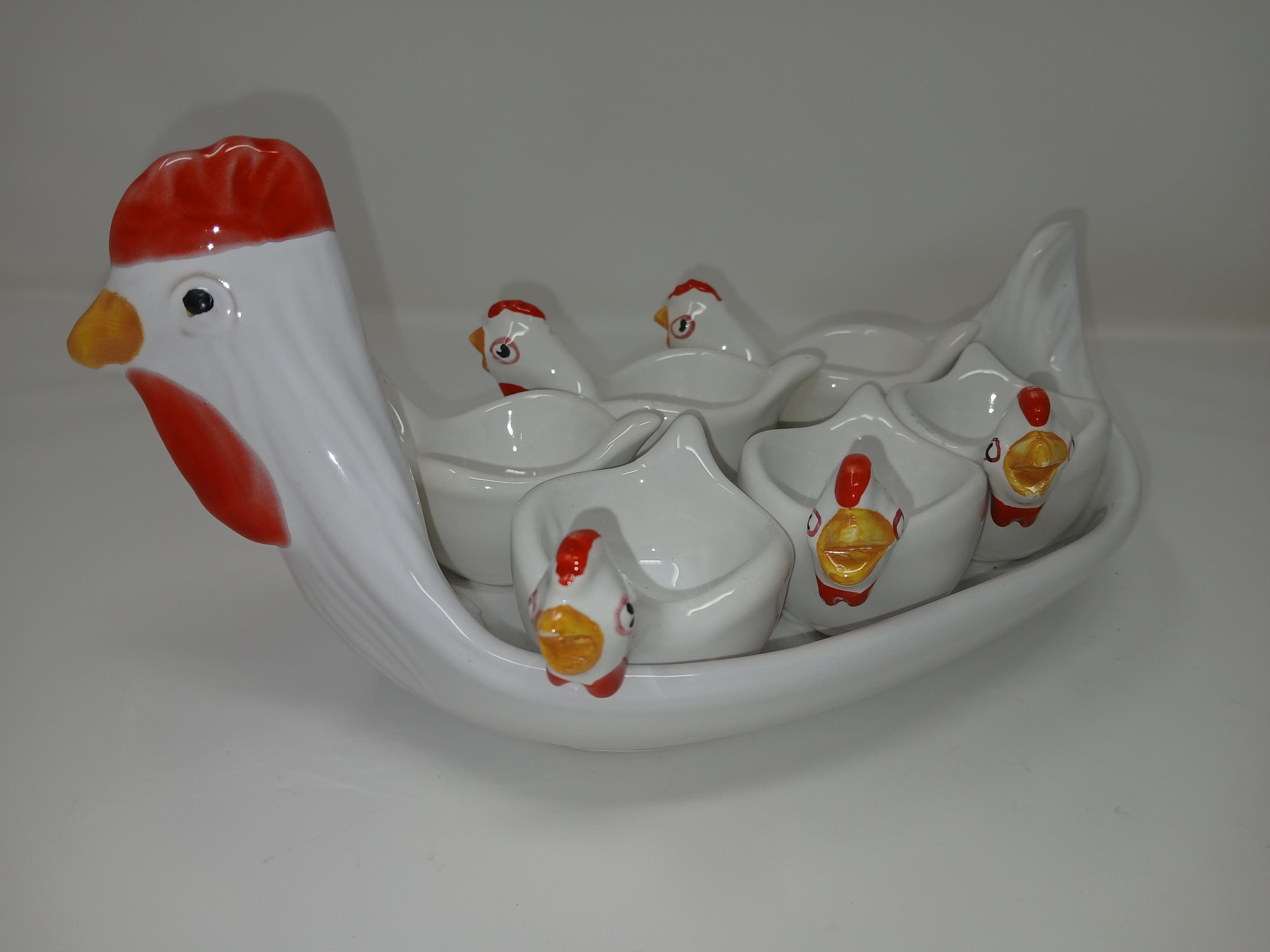 Gallina Contenitore In Ceramica Con Base 13,7 Cm - Elegante Oggetto Decorativo Per La Casa (Colore E Modello Variabile)