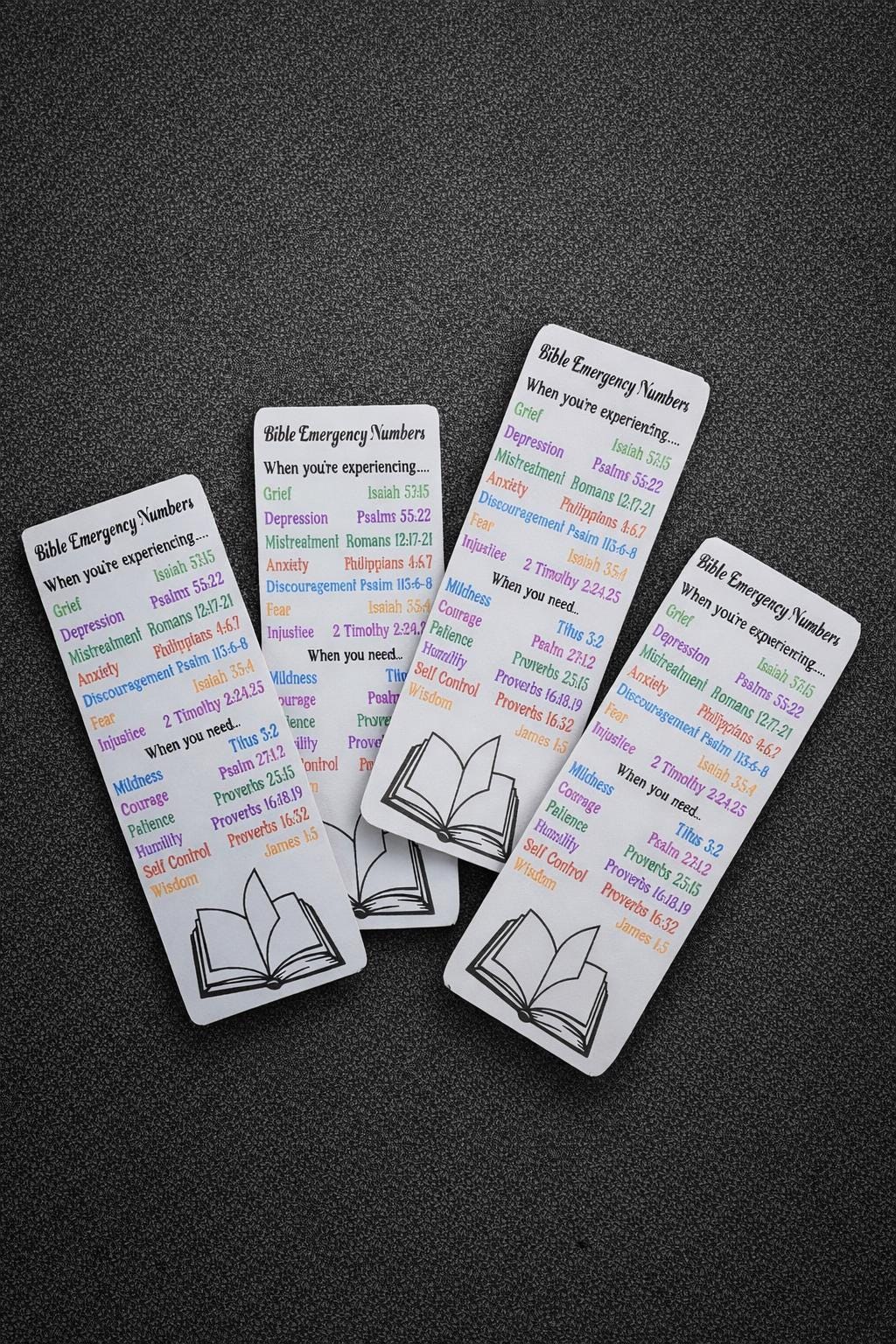 Printable Bible Emergency Number Bookmarks | Digital Download Only - Etsy