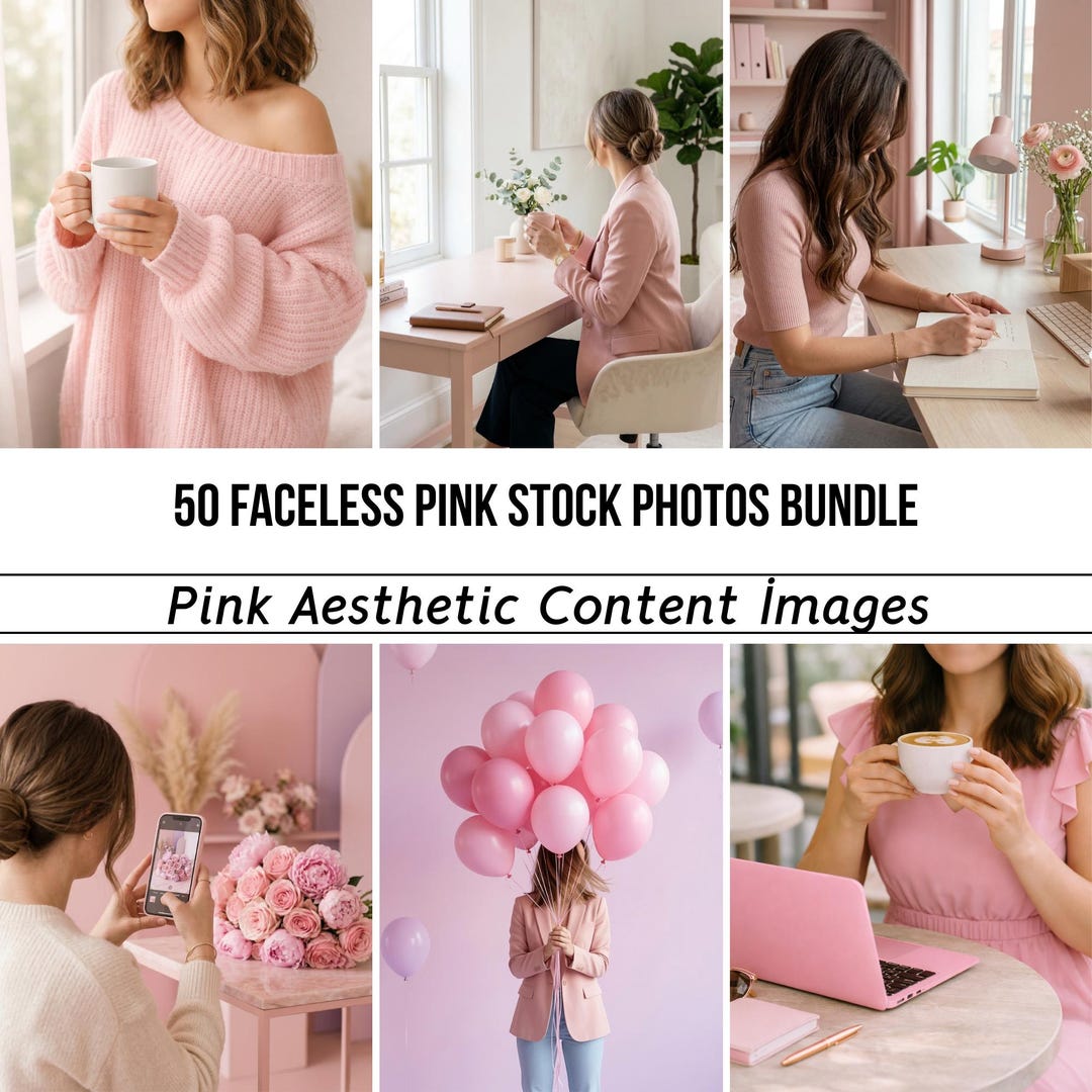 50 Faceless Pink Stock Photos Bundle | Feminine Branding Photos | Pink ...
