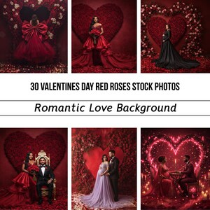 30 Valentine’s Day Red Roses Stock Photos | Romantic Floral Heart Background for Wedding & High-Converting Social Media