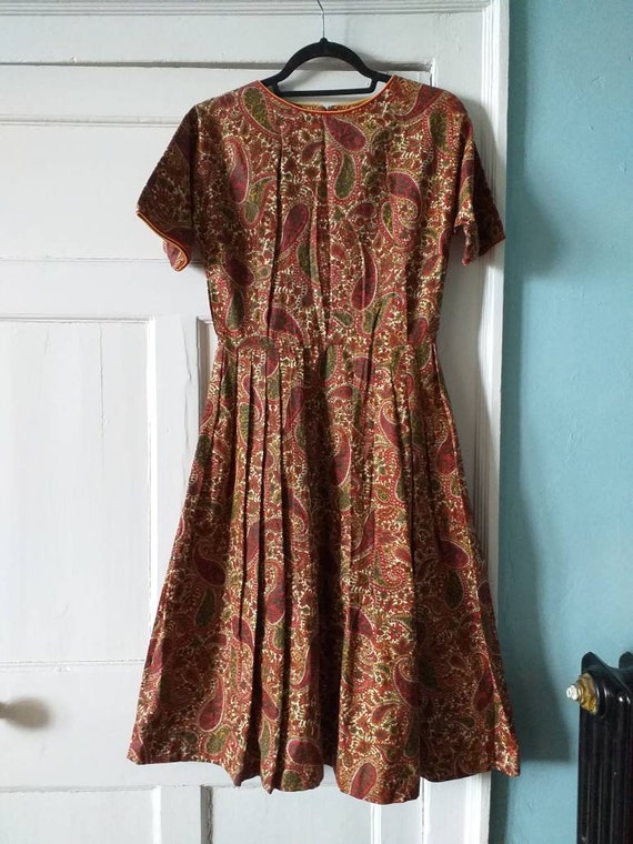 Vintage 50s/ 60s paisley day dress S