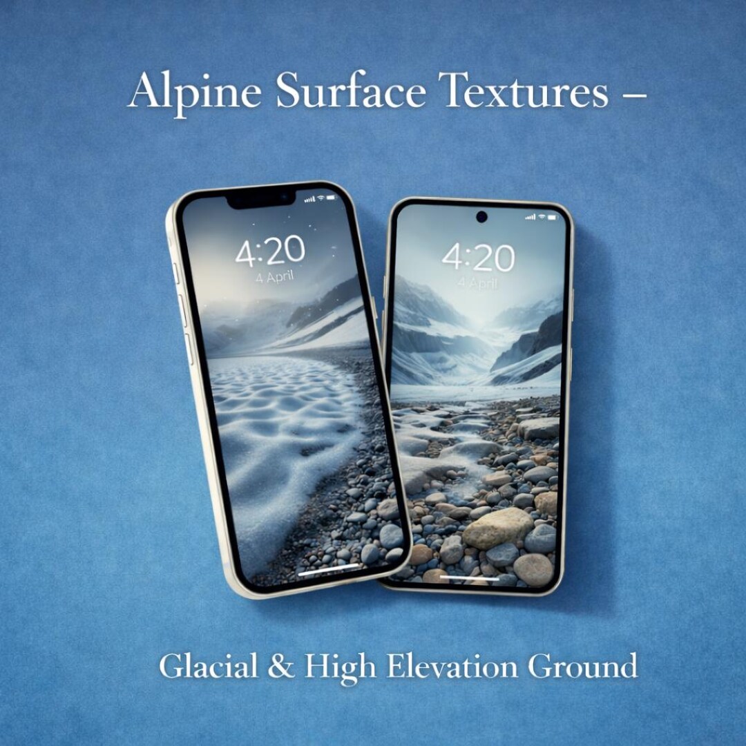 Alpine Surface Textures Phone Wallpapers – Glacial Ground, High ...