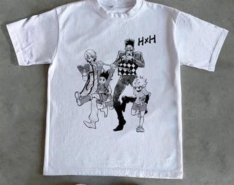 Hunter x Hunter Inspired Anime Shirt, Gon Killua Kurapika Leorio Graphic Tee, Vintage Manga Streetwear T-Shirt