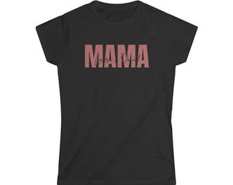 Camiseta con texto desgastado "Mama"