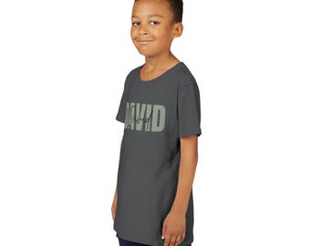Camiseta juvenil con el nombre David / Estampado en letras mayúsculas verdes