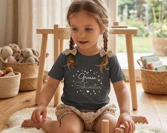 Camiseta y body para niños Big Sister / Little Sister: conjunto alemán para hermanos 'Grosse Schwester / Kleine Schwester'