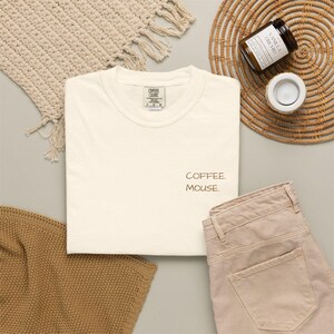 Coffee Mouse Chest Logo T-shirt | Minimal Coffee Typography