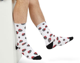 Socken mit Curlingsteinmuster | Sportsocken für den Winter