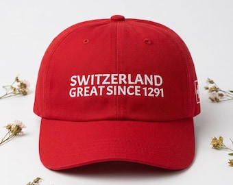Suiza, grande desde 1291. Gorra clásica de papá / Gorra vintage con orgullo suizo.