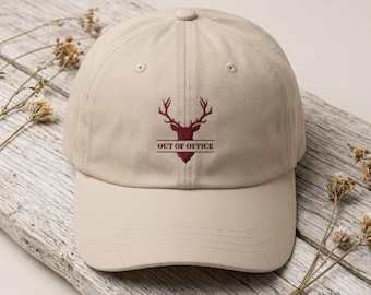 Gorra estilo "Dad Cap" / Gorra de béisbol bordada con logo de calavera y cuernos