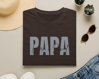 Camiseta con el nombre PAPA superpuesto / Camiseta de papá con nombres en letra cursiva