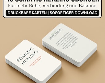 Somatic Healing Cards: Regulate the nervous system with 40 polyvagal exercises | Trauma therapy material for anxiety, stress & PTSD (PDF)