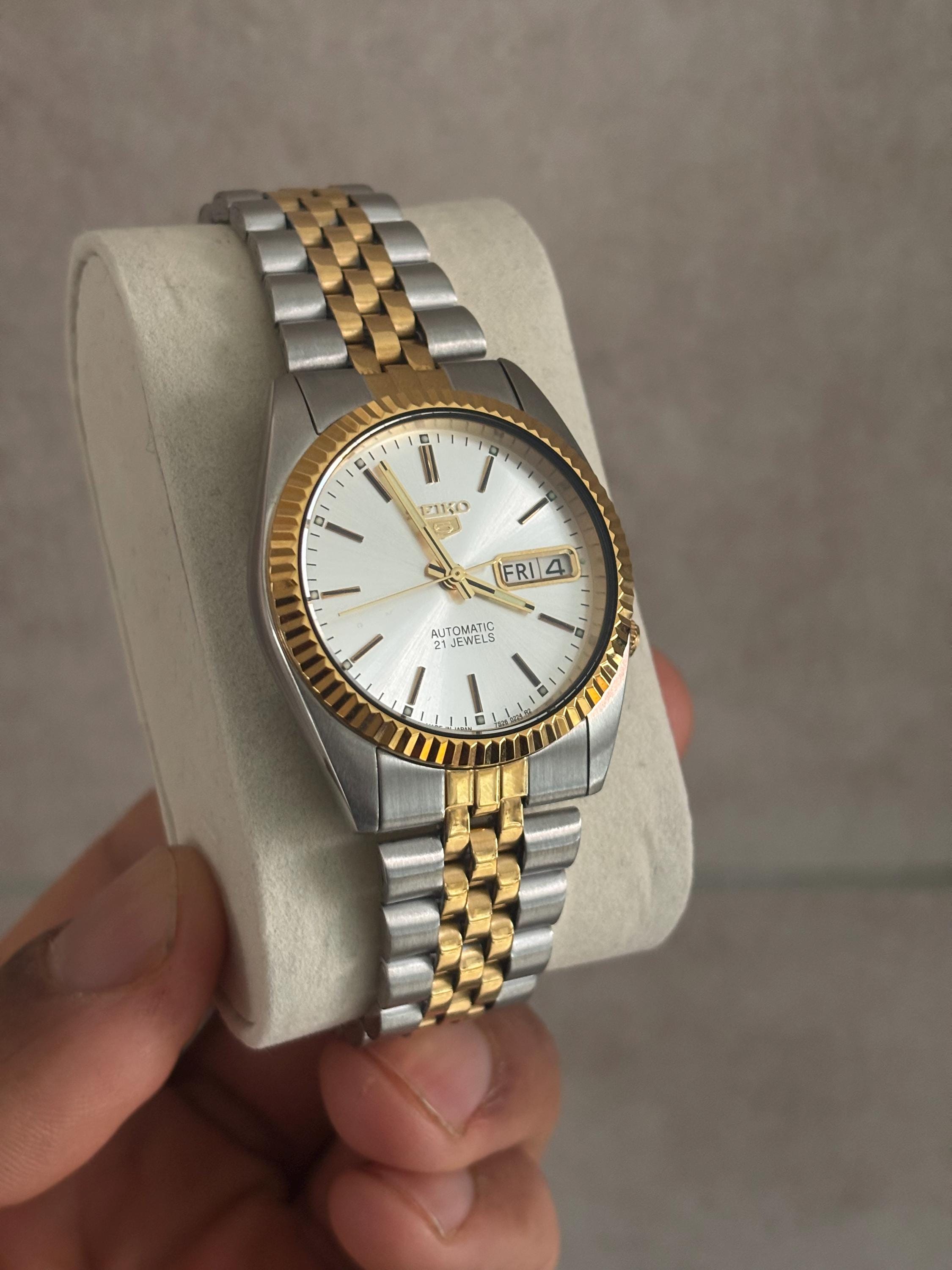 Seiko 5 SNXJ90 7S26 Automatic Watch 21 Jewels Two Tone American