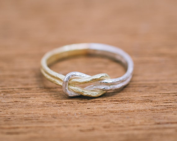 18K Gold / Silver Enmusubi Ring - Knot Ring - Japanese Knot