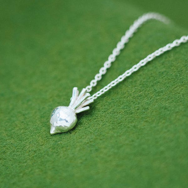Radish - necklace - pendant and chain - vegetable - hypoallergenic -  - small necklace - Japanese - gift for her - girlfriend