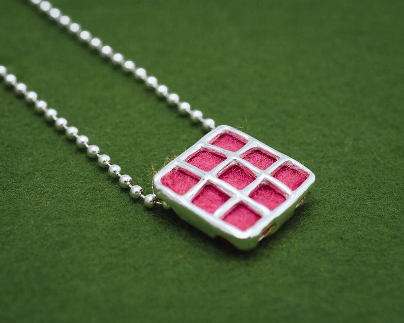 Reversible Pendant Head Chain Fabric Insert Silver Pendant Etsy