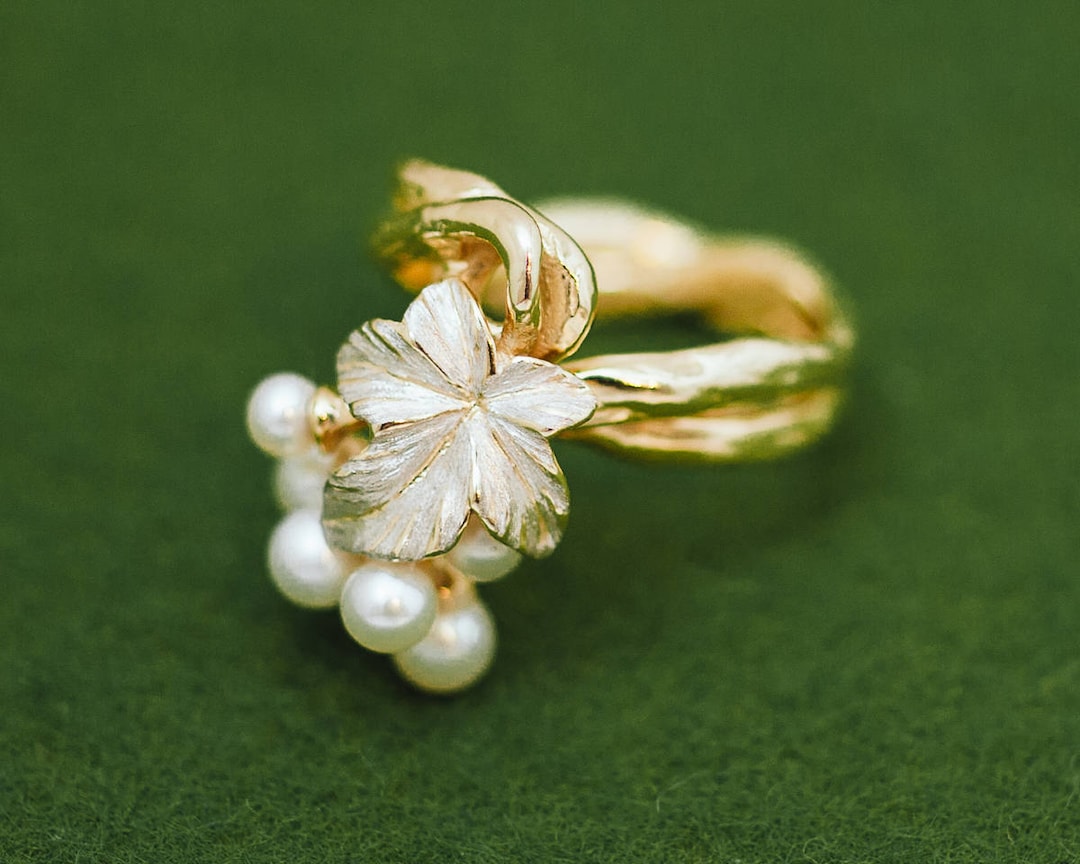 Grape Vine Ring - Free Size Ring - Art Nouveau - Classic Design - Gold ...