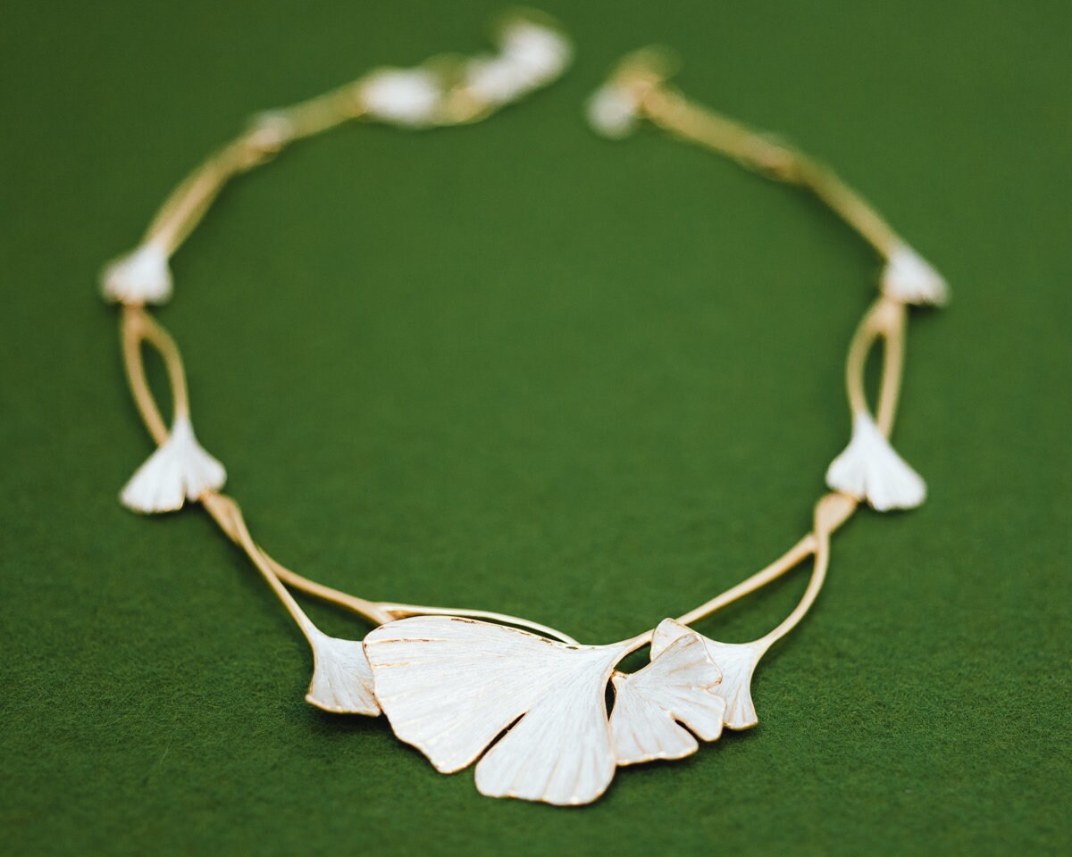40+5 cm Aokarry S925 Silver Necklace for Women Ginkgo Leaf Chain Length 40+5 cm Aokarry S925 Silver Necklace for Women Ginkgo Leaf Chain Length