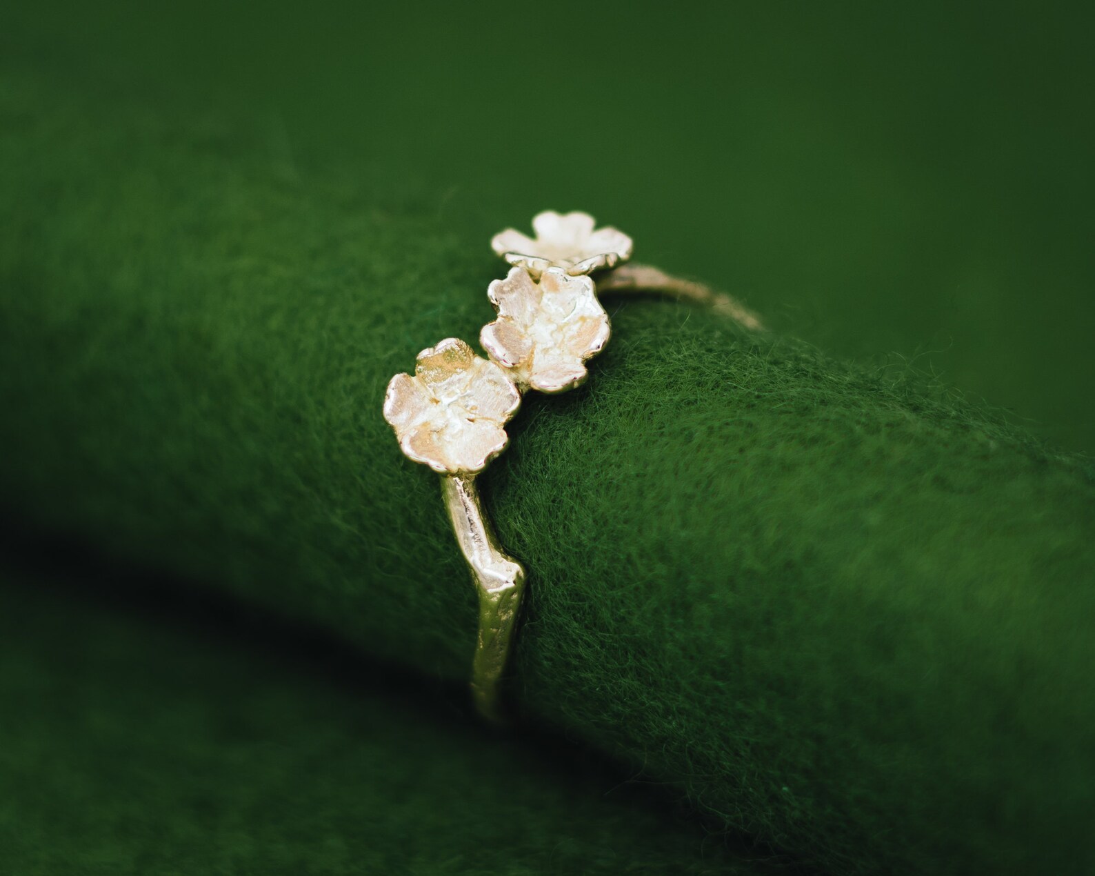 18k Ring Sakura Ring Cherry Blossom Ring Fine Ring Etsy