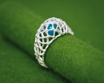 Keeper ring - silver contemporary ring - quartz ring - wabi sabi ring - irregular pattern -  geometric ring - casual ring