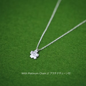 Platinum Sakura pendant - Cherry blossom - Japanese jewelry - Japanese flower - optional chain - Pendant and chain set - sustainable jewelry