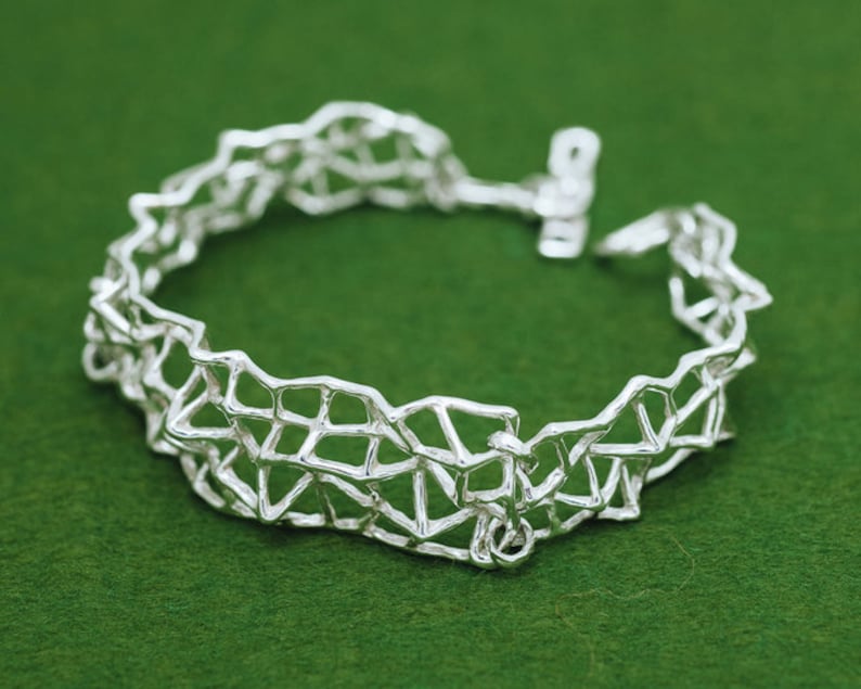 Geometric Bracelet Free Shipping Silver Dress Bracelet Etsy