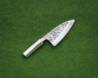Japanese Kitchen Knife pin brooch - Sushi knife - Statement brooch - unisex pin brooch - Mens brooch - Chef lapel pin - Japanese knife