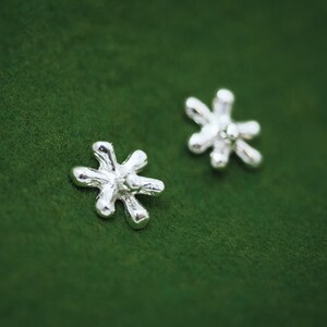 Star silver earrings - Japanese traditional childrens rock candy motif - Konpeito post earrings - Pierce post or clip-on earrings