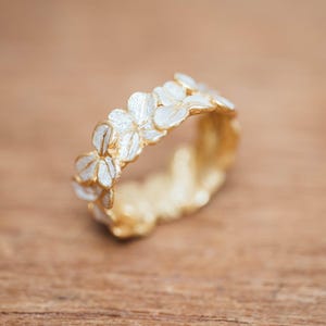 Four leaf clover ring - Gold Silver version - three and four leaf clovers - Pinky ring - Japanese subtle design - non-allergenic silver