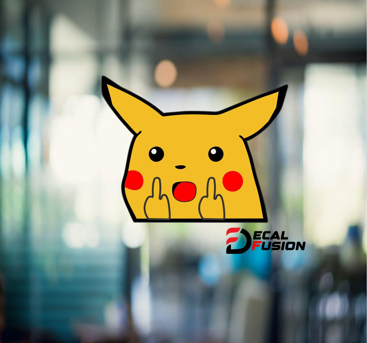 Pikachu Middle Surprise Shock Pikachu Middle Finger Meme Peeker Peekabo Peeking Car ...