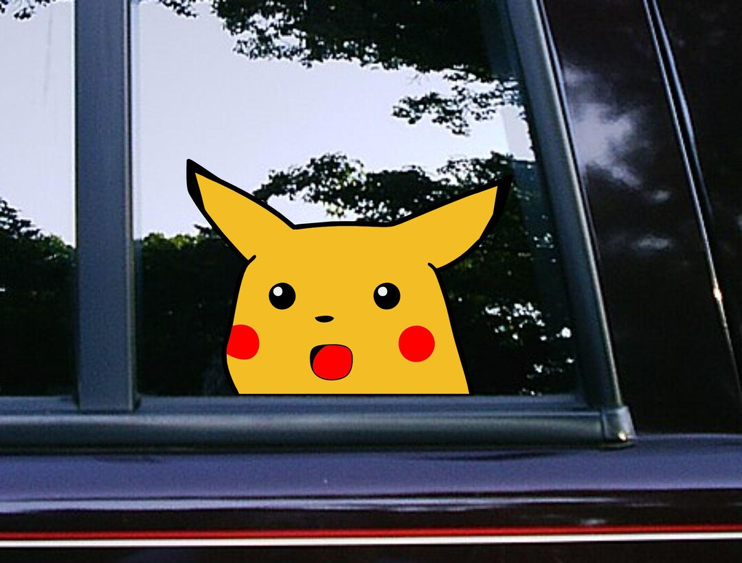 Surprise Shock Pikachu Meme Peeker Peekabo Peeking Car Decals Bumper ...