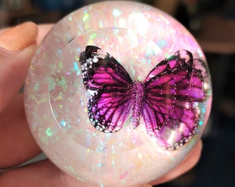 purple monarch butterfly resin table decor paperweight,ooak,unique gift,handcrafted,*Ready to post*