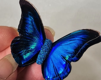 Etsy-Empfehlung: Blauer Morphofalter aus Kunstharz, 3D-schimmernde, handgefertigte irische Dekoration