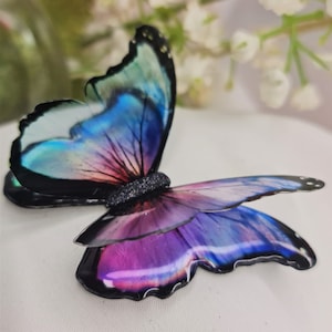 Pastel blue and purple resin butterfly for weddings, jewelery ,party decor, craft, sizes 5cm to 20cm, Custom sizes, wholesale available