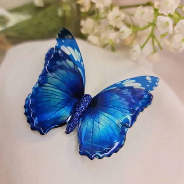 Eisblauer Schmetterling aus Resin für Hochzeiten, Schmuck, Baby Junge, Basteln, Größen 5cm bis 20cm, Maßanfertigungen, Großhandel verfügbar