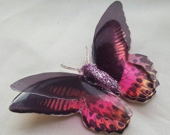 Handmade iridescent butterfly brooch /'Gift boxed option/'