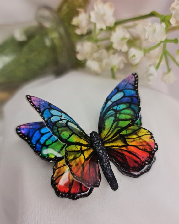 12 Rainbow Craft Butterflies, Craft Butterflies, Butterflies for Flowers,  Butterfly Birthday, Butterfly Magnet, Butterfly Favors 