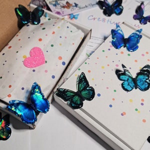 3D Iridescent Rainbow Resin Butterfly, Irish Handmade, 5-10cm, Magnet Brooch Pendant Sticky Back image 8