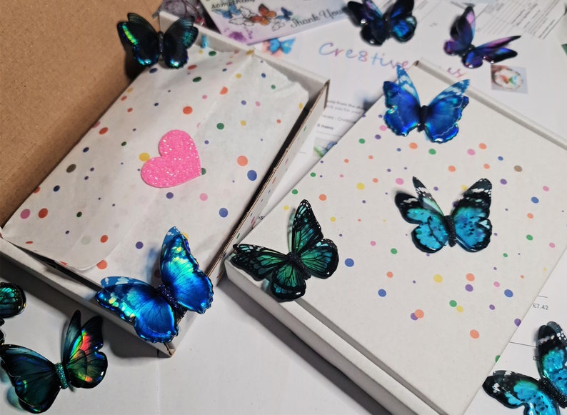 3D Iridescent Rainbow Resin Butterfly, Irish Handmade, 5-10cm, Magnet Brooch Pendant Sticky Back image 8