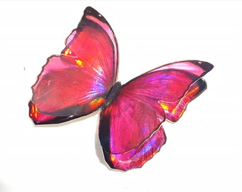 Handcrafted Pink iridescent 3D resin butterfly, sizes 5cm to 20cm,Custom sizes available